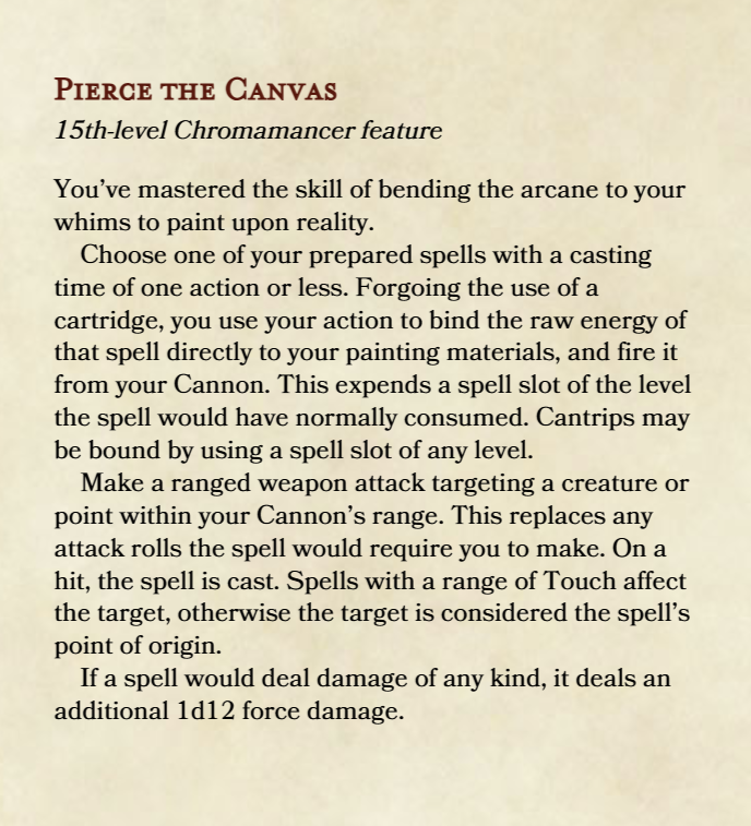 A description of the 15th level ability.